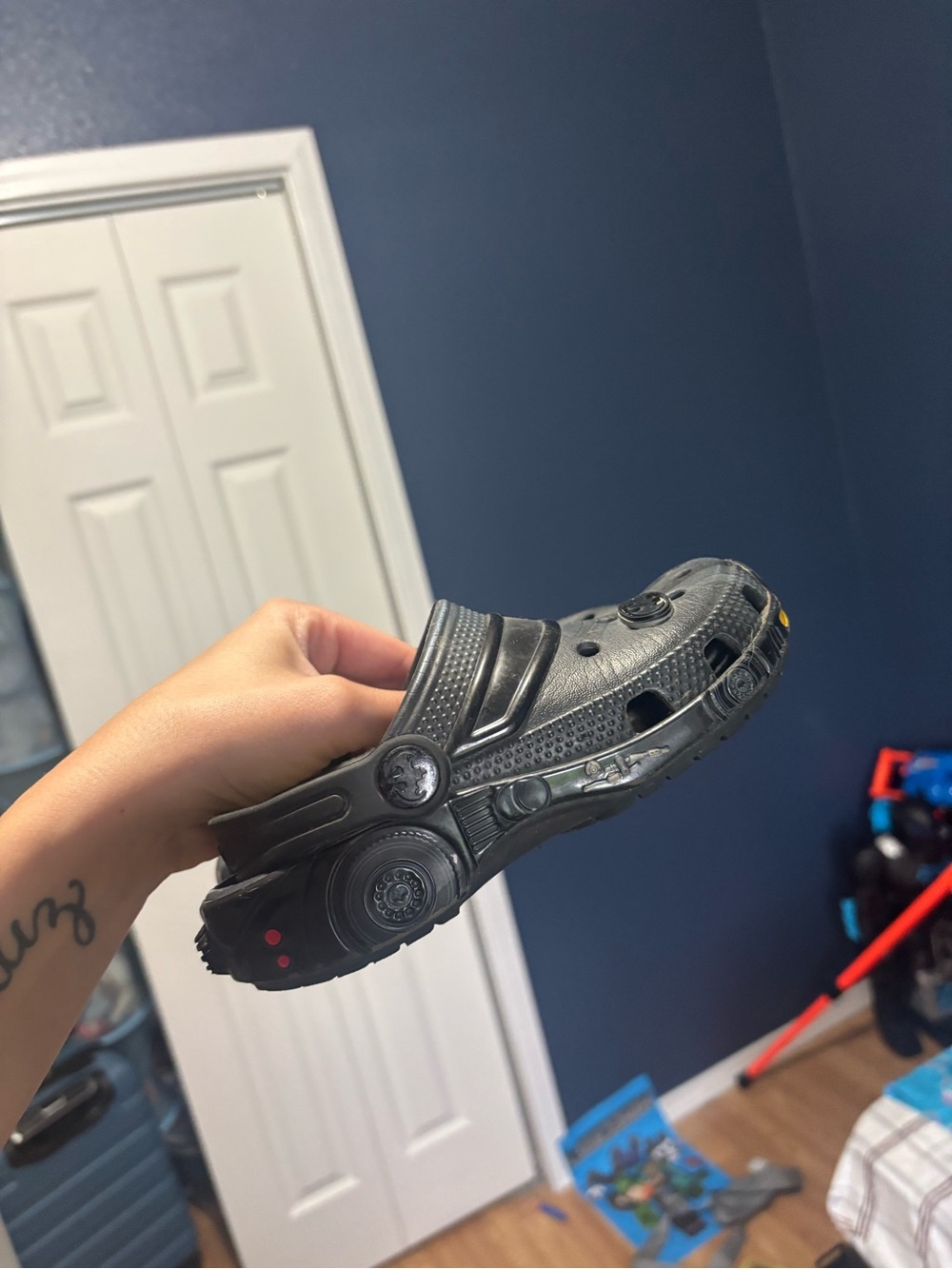 CROCS Kids Black Slip-On Clog with Decorative Accents